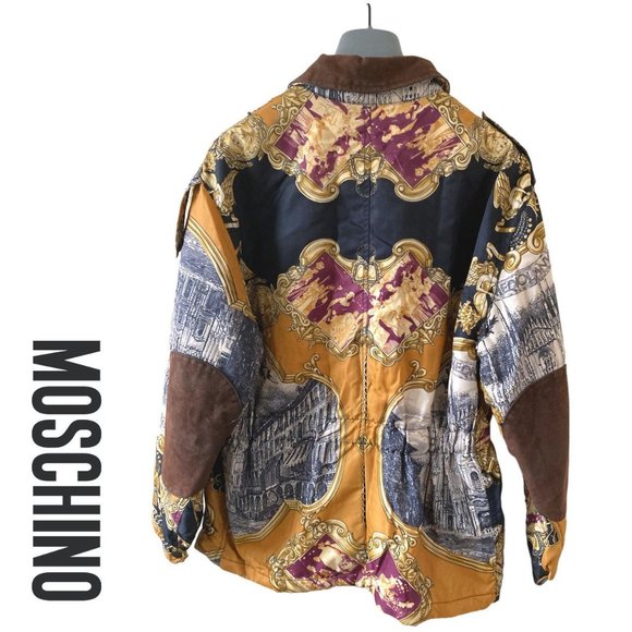 moschino couture jeans baroque all over print archive downs jacket size S - Picture 2 of 3